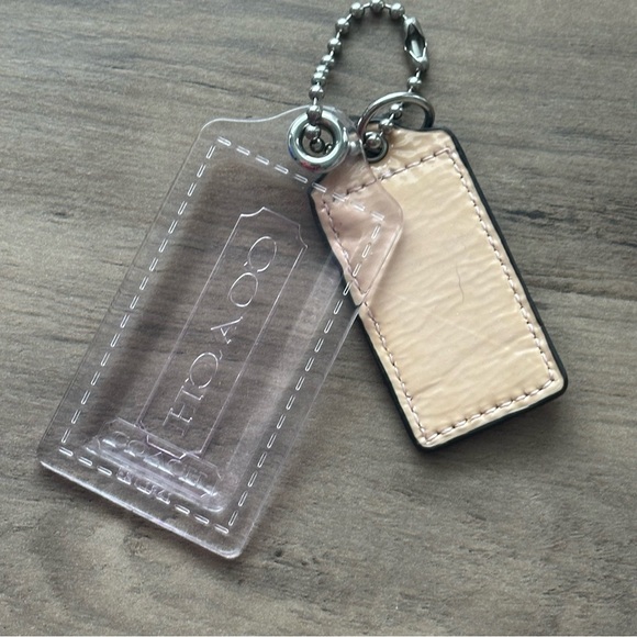 Leather and Acrylic Set of Coach Hang Tags Purse Charms - Picture 2 of 6